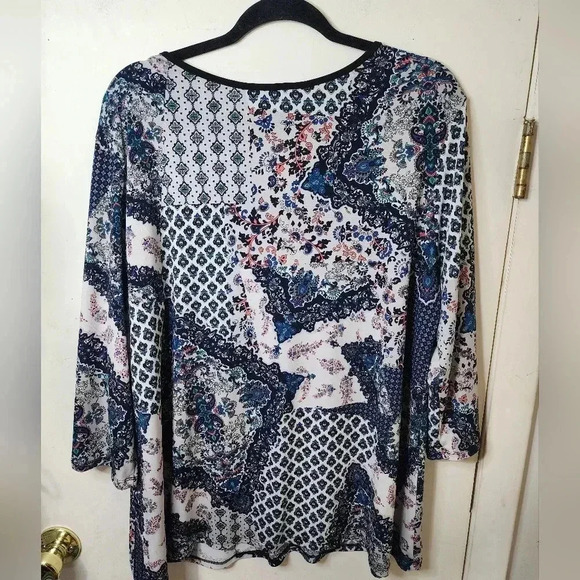 Front Of Closet Plus Size 2X 3/4 Sleeve Top Multicolor - Picture 2 of 7